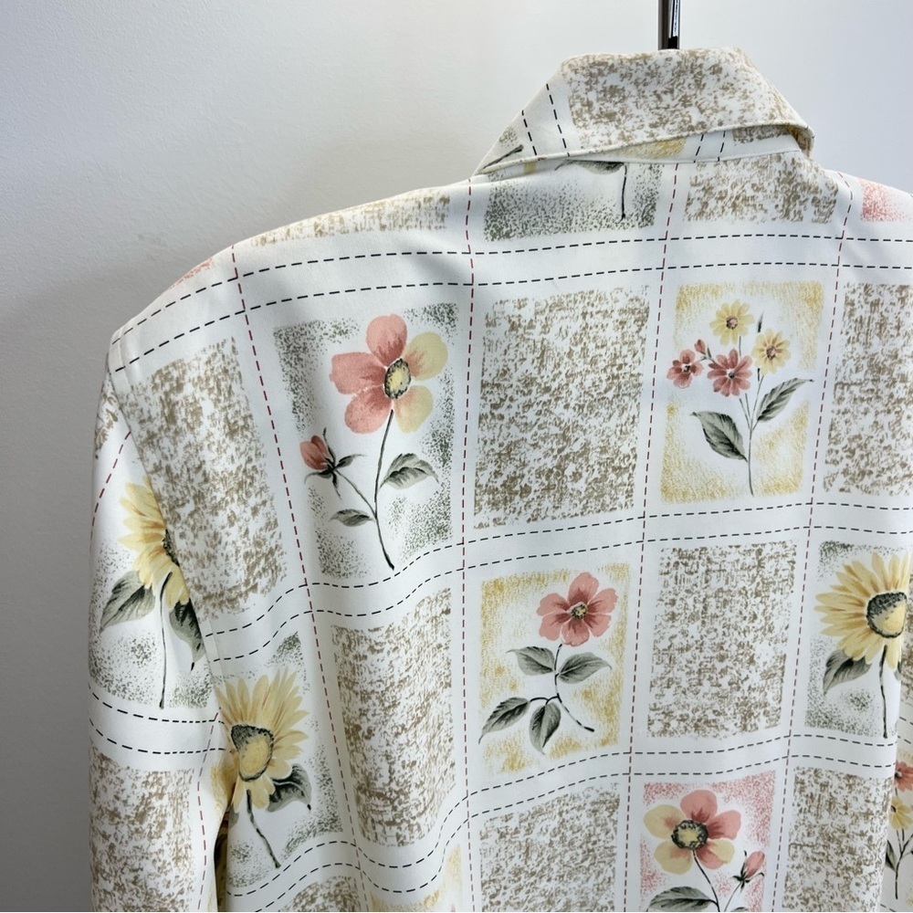 Vintage Alfred Dunner cream floral bomber jacket 16P - Picture 7 of 14